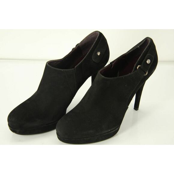 Stuart Weitzman Black Suede The Coverall Platform Ankle Heel Booties - Picture 2 of 10